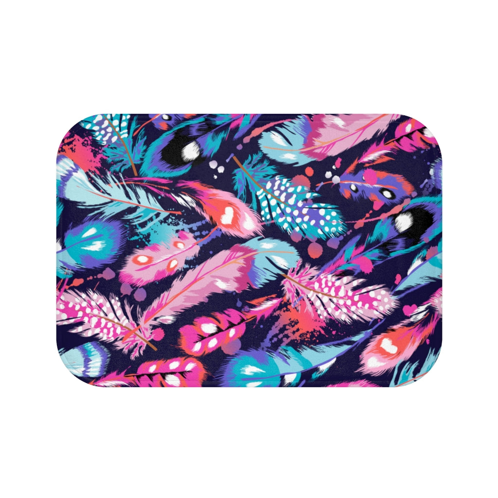 Colorful Feathers Bath Mat