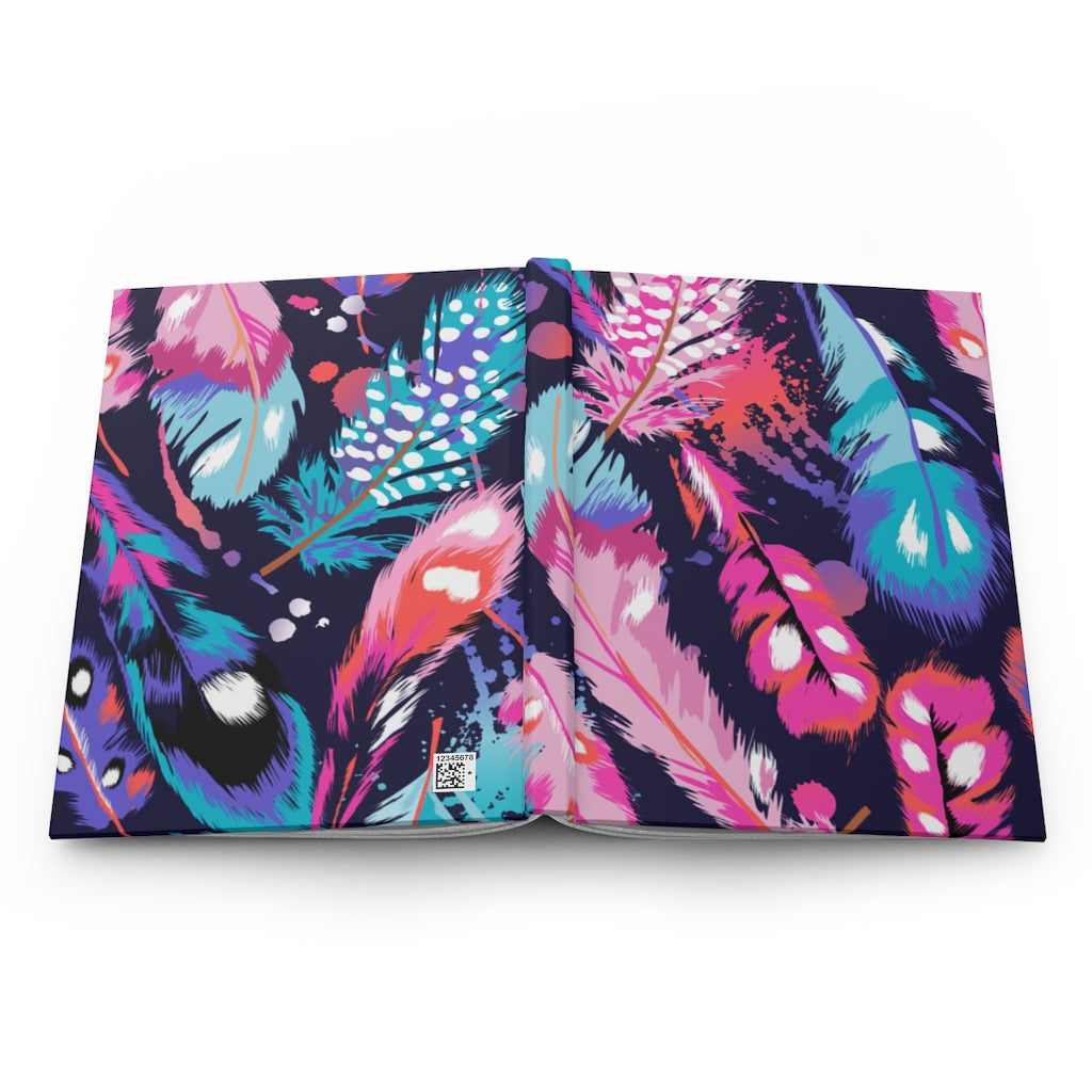 Colorful Feathers Hardcover notebook