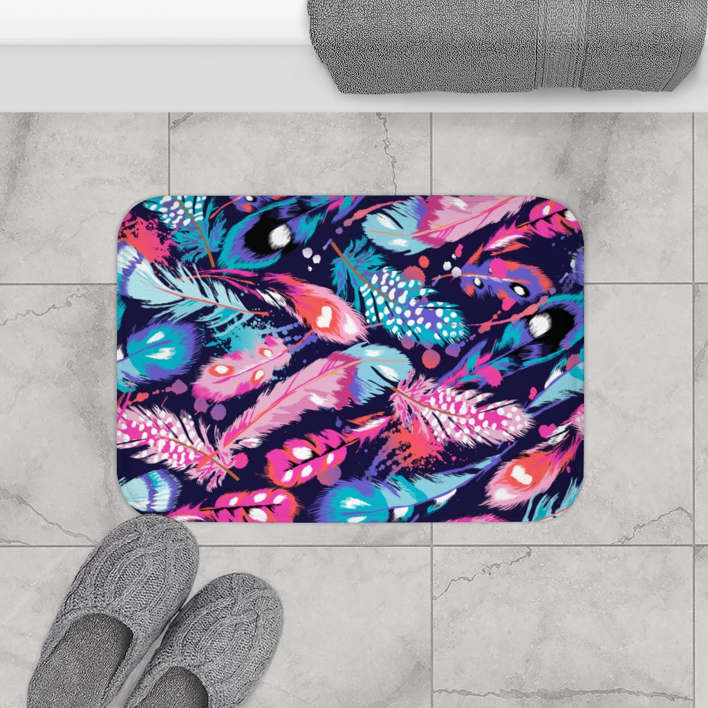 Colorful Feathers Bath Mat