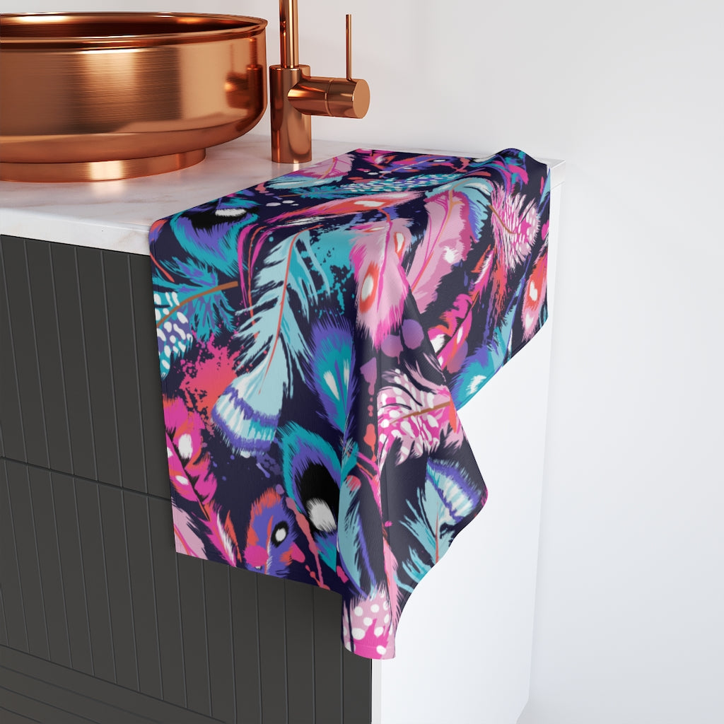 Colorful Feathers Hand Towel