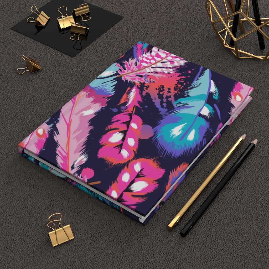 Colorful Feathers Hardcover notebook