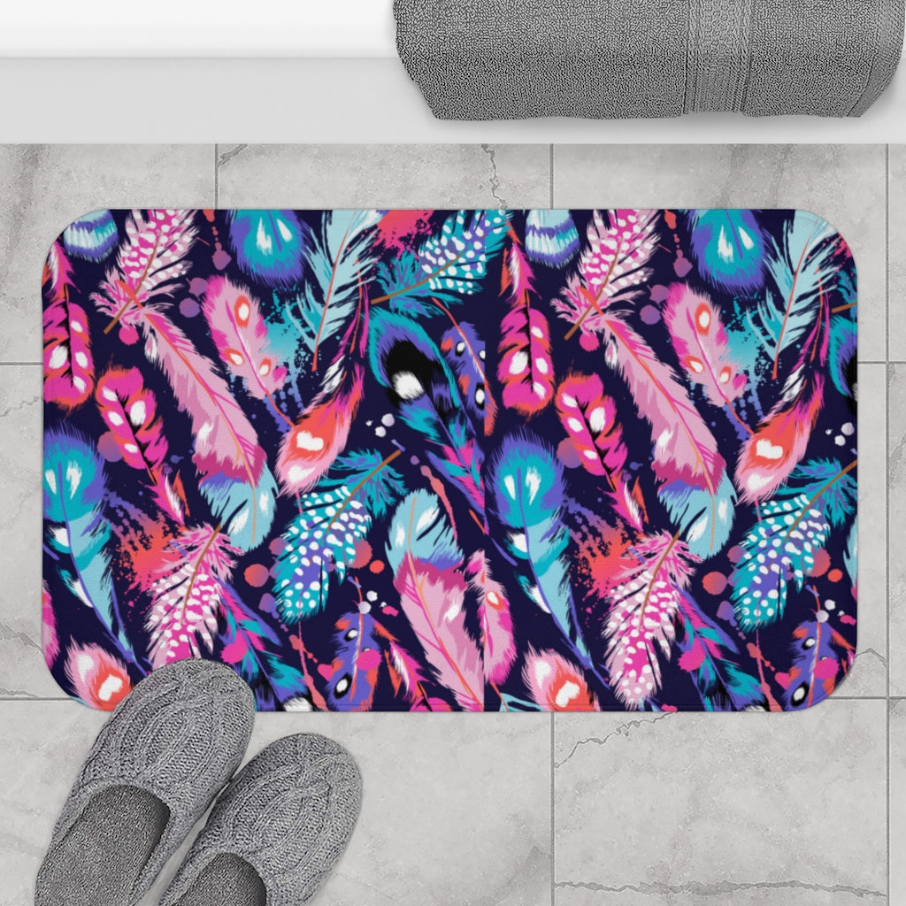 Colorful Feathers Bath Mat