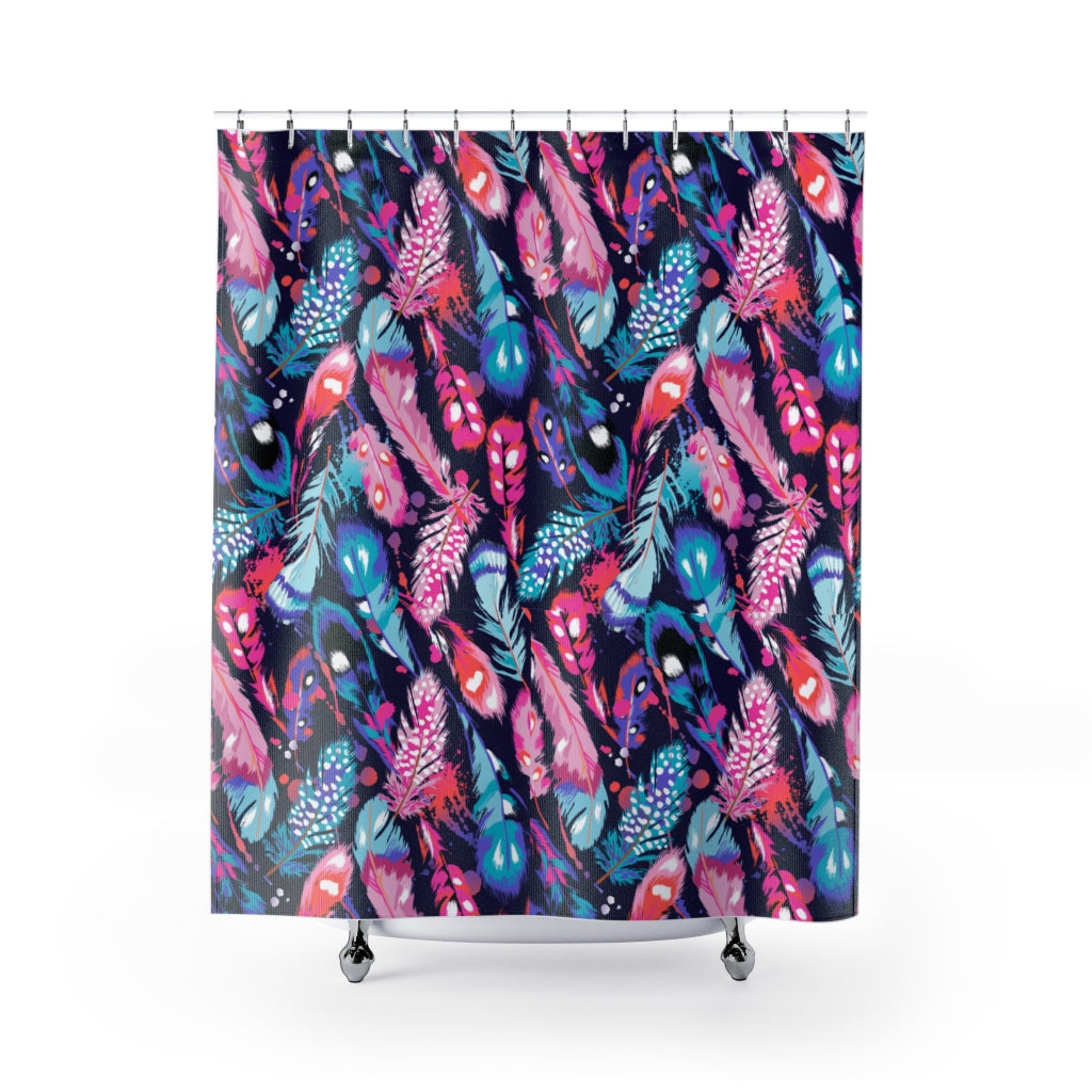 Colorful Feathers Shower Curtains