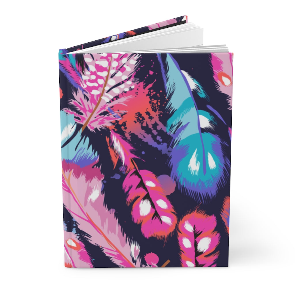 Colorful Feathers Hardcover notebook