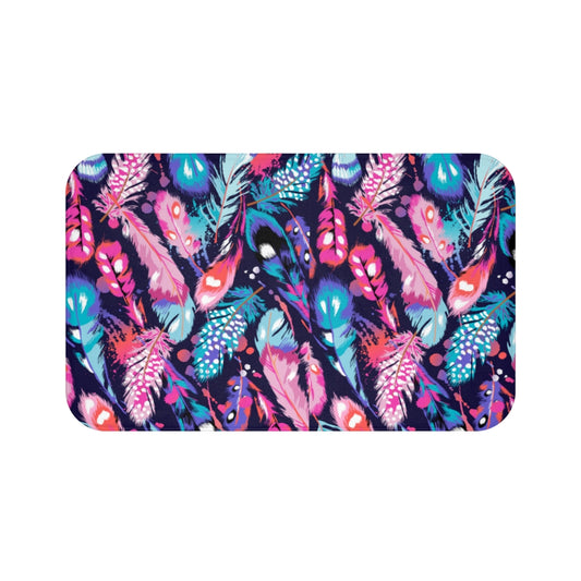 Colorful Feathers Bath Mat