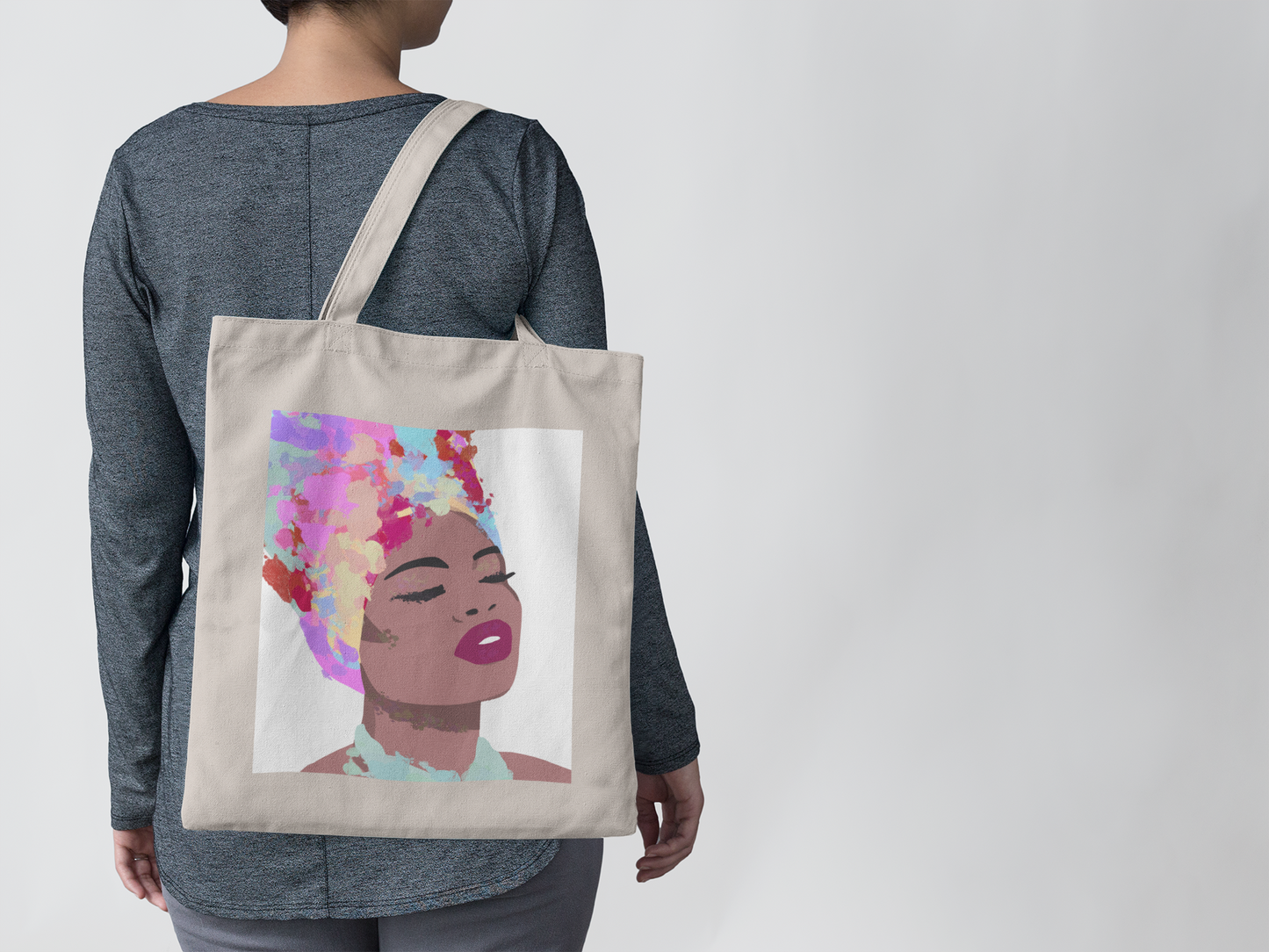 Colorful Head Wrap Tote Bag